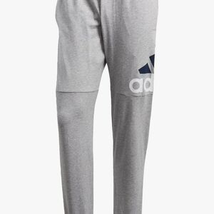 Adidas Heather Gray Joggers with Navy Logo